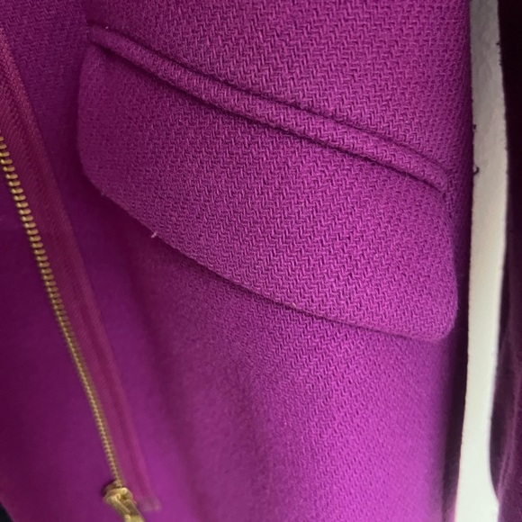 J.Crew Cocoon Coat in Italian Stadium Cloth – Bright Plum Purple – Size 6 - Picture 7 of 16